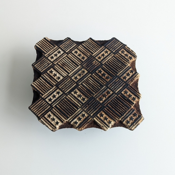 Vintage Hand-Carved Indian Wooden Textile Fabric Printing Block India - Picture 9 of 14